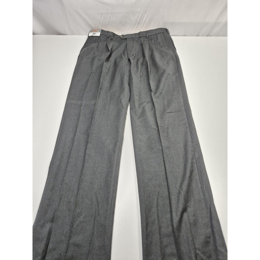 Palm Beach Classics Dress Pants Mens 42x36 Gray Wool Cashmere Pleated NWT